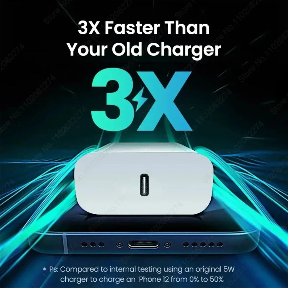 40W USB-C Fast Charger for iPhone - PD Quick Charge Power Adapter with 1 USB-C Port